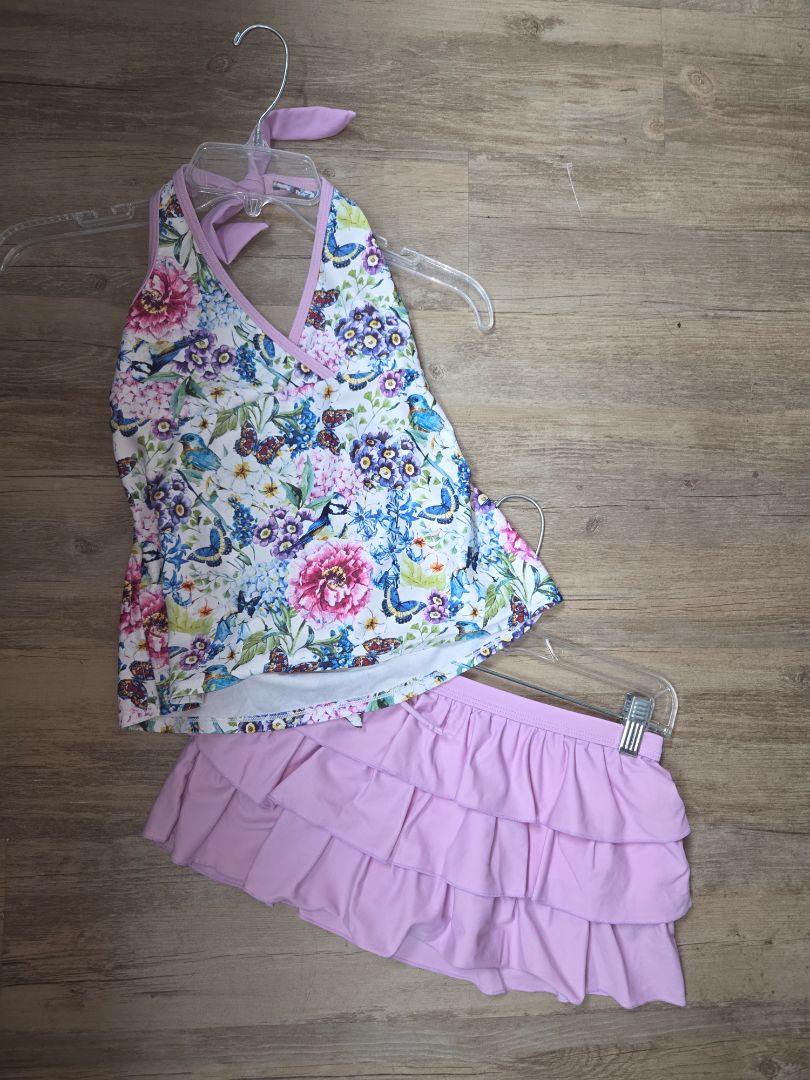 LILAC BOUTIQUE NATURE SWIM TOP/SKIRT, GIRL 16