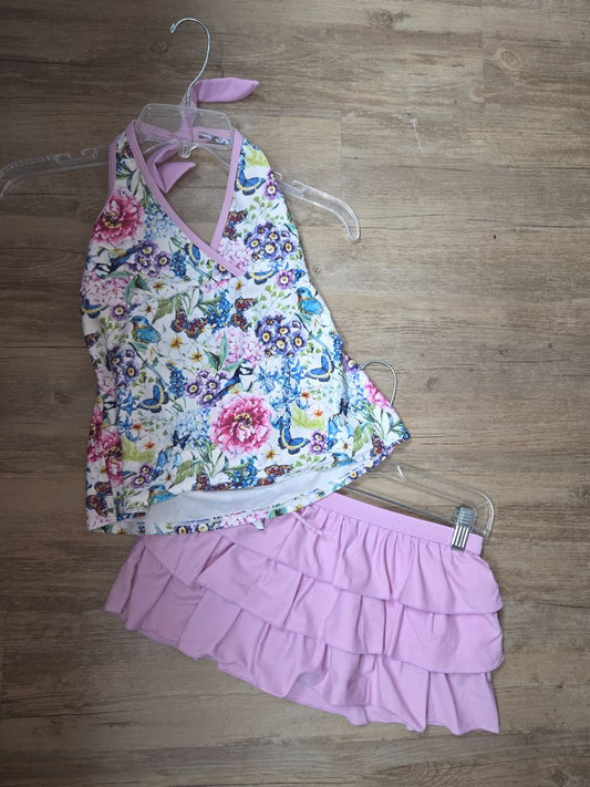 LILAC BOUTIQUE NATURE SWIM TOP/SKIRT, GIRL 16
