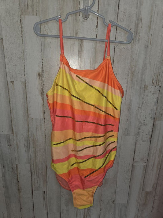 PINK BREAKING WAVES SEQUIN SUN SWIMSUIT, GIRL 14