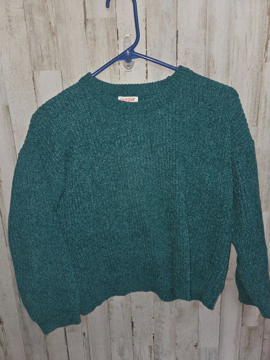 GREEN CAT & JACK KNIT SWEATER, GIRL 14