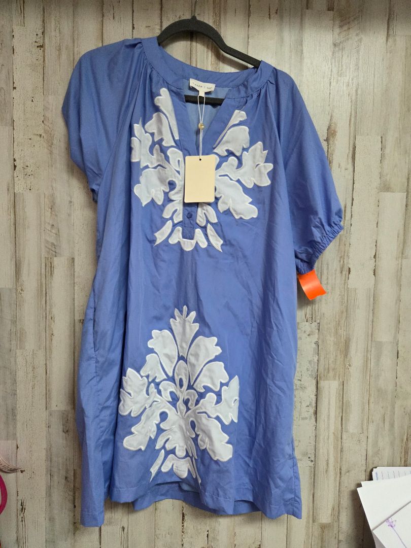 Blue Entro NEW button dress, Ladies L
