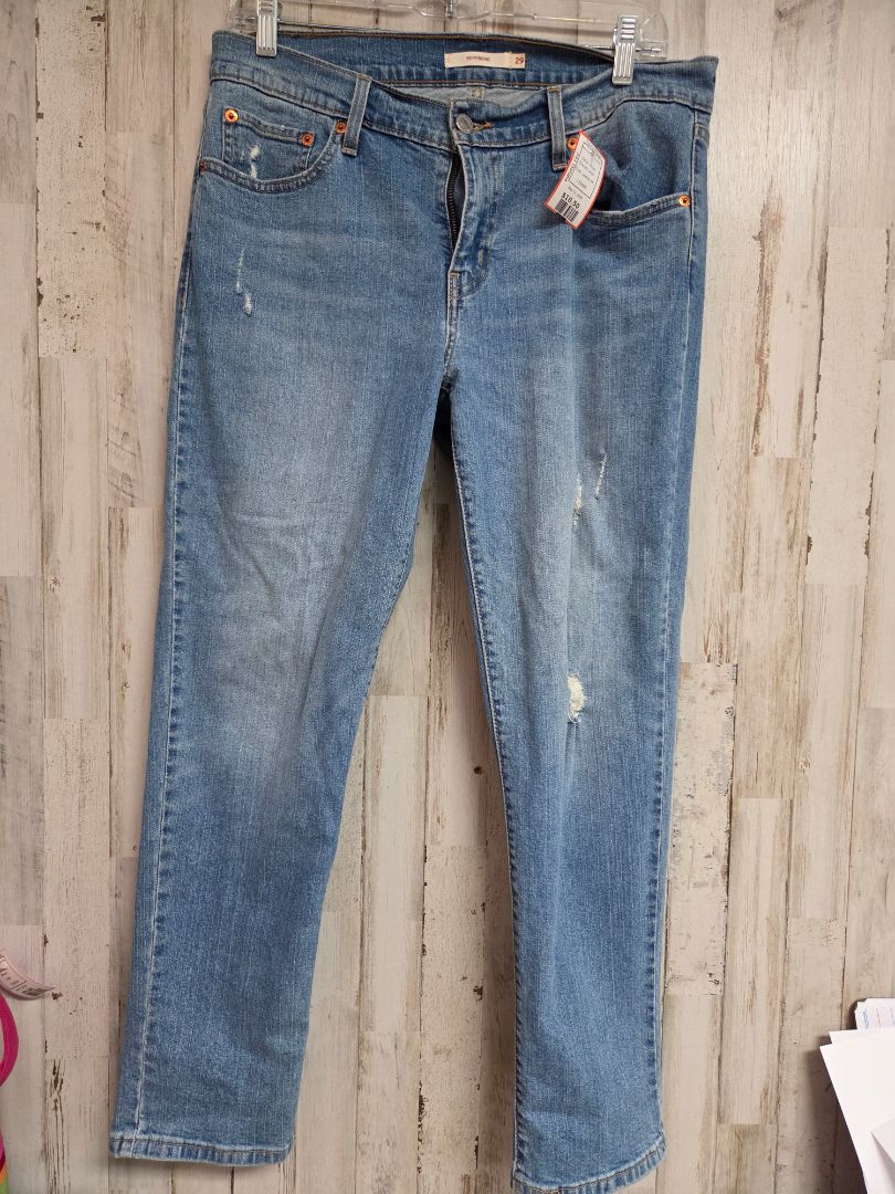 blue Levis 29 distressed lightwash skinnies, Ladies M