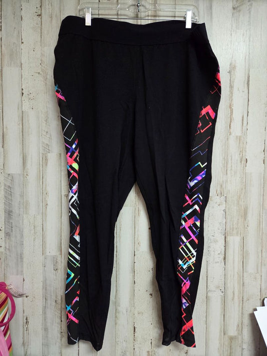 BLACK LIVI SZ22/24 SIDE PATTERN LEGGINGS, LADIES 3X