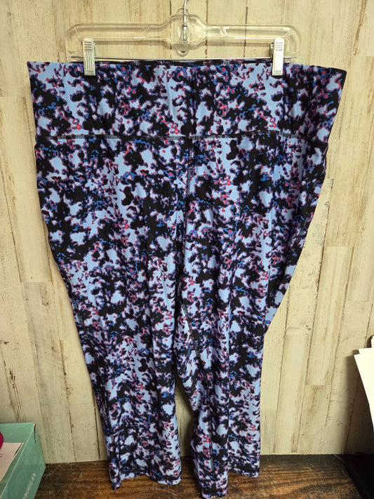 BLUE LIVI SZ22/24 PATTERN CROP LEGGINGS, LADIES 3X
