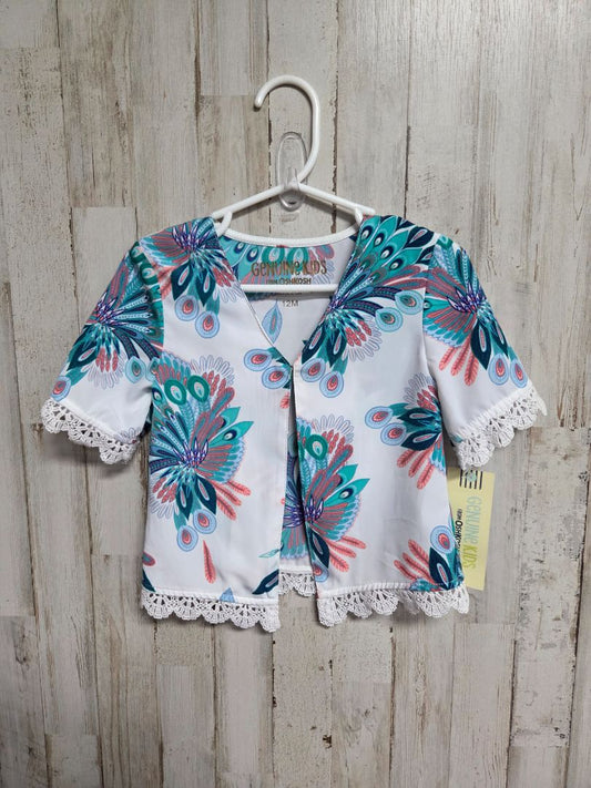 WHITE/TEAL OSHKOSH NEW PEACOCK KIMONO, GIRL 12M