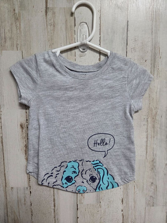GREY FALLS CREEK HELLO DOG TEE, GIRL 18M