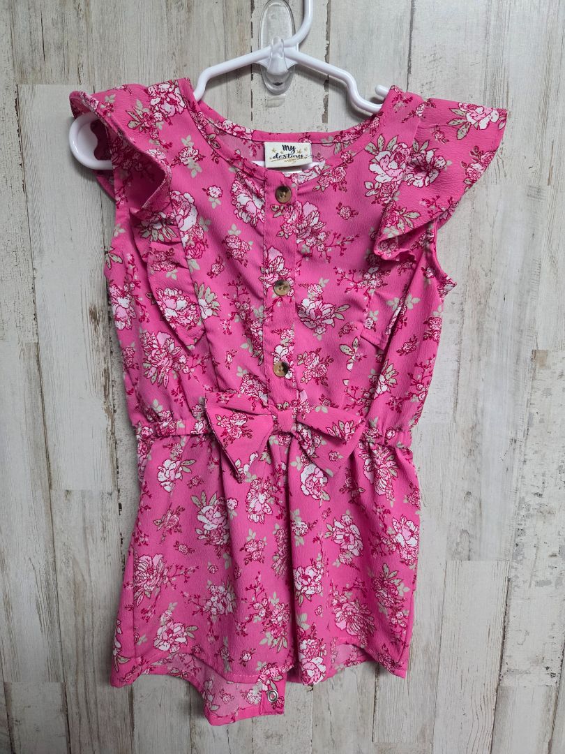 PINK MY DESTINY FLORAL ROMPER, GIRL 24M