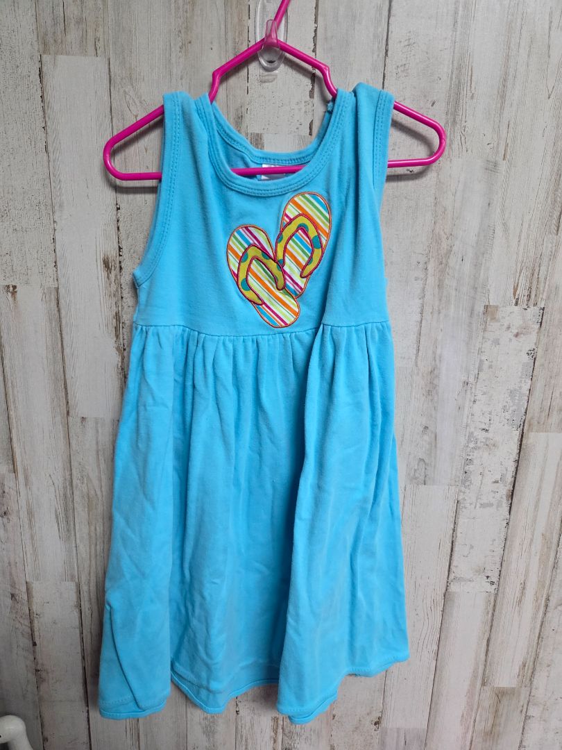 BLUE MONAG FLIP FLOP DRESS, GIRL 4T