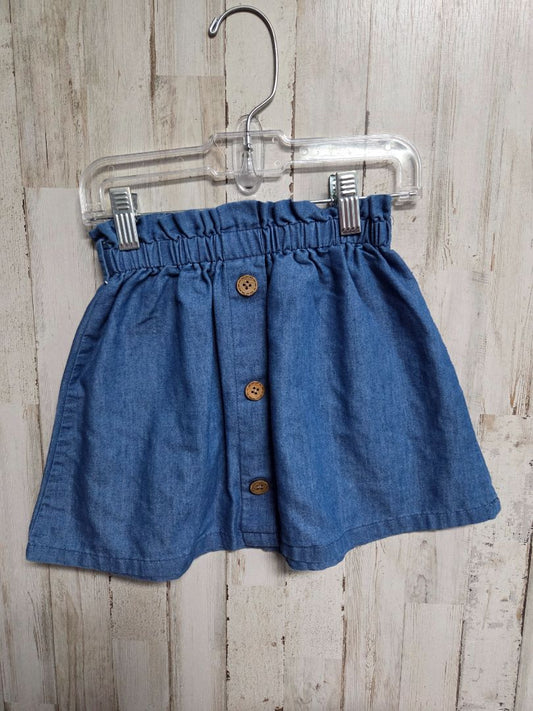 BLUE PATPAT BUTTON SKIRT, GIRL 4/5