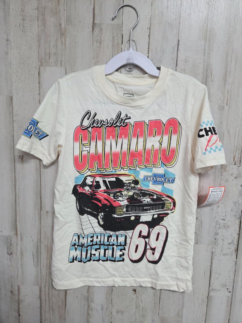 BEIGE GM CAMARO TEE, BOYS 6/7
