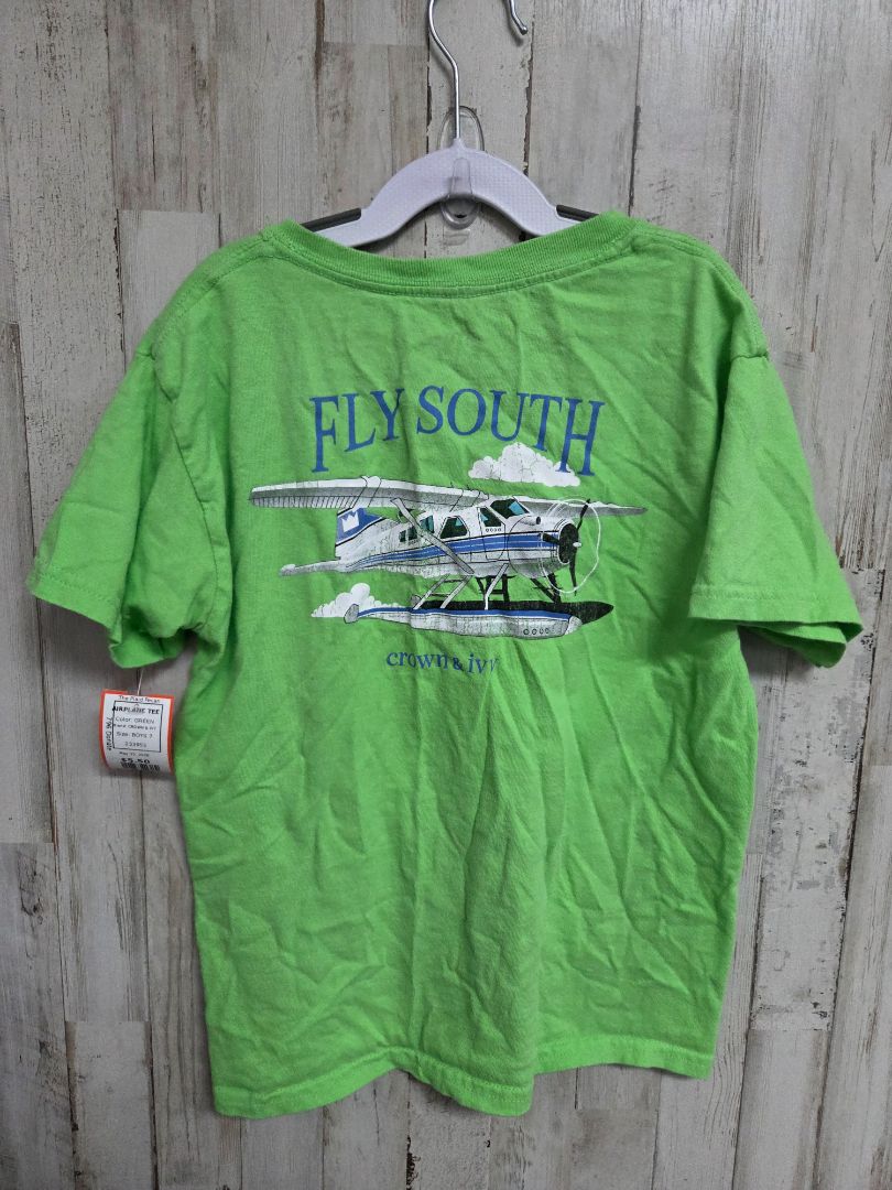 GREEN CROWN & IVY AIRPLANE TEE, BOYS 7