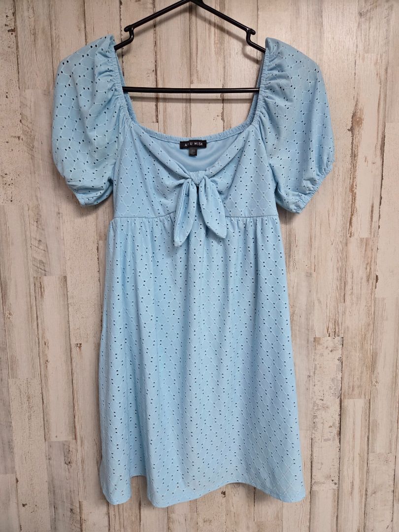 BLUE AS U WISH EYELET DRESS, Ladies XS