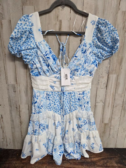 BLUE/WHITE THE VINTAGE SHOP NEW FLORAL LACE DRESS, LADIES S