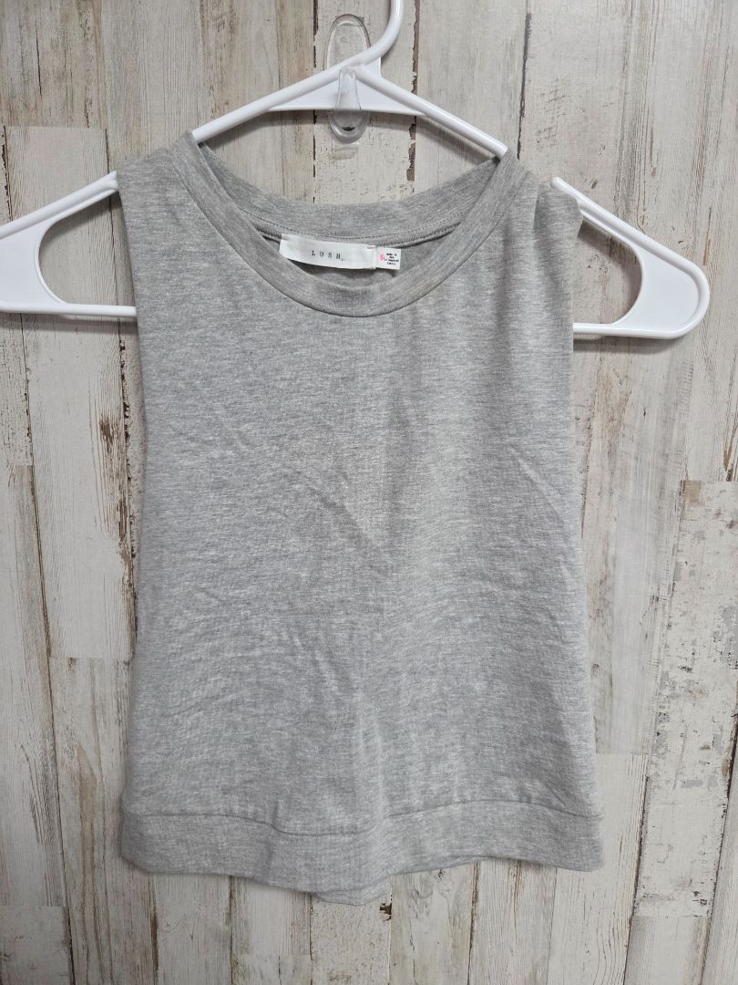 GREY LUSH KNOT BACK CROP TANK, LADIES S