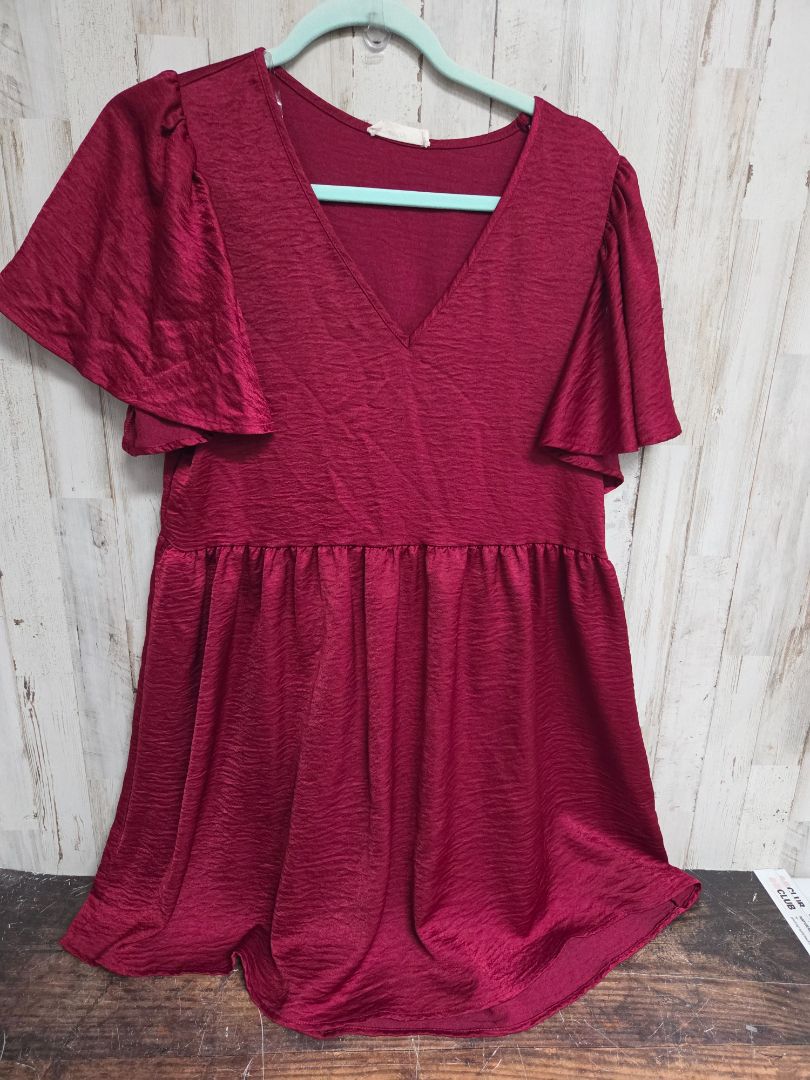 WINE RED ENTRO TEXTURED DRESS, LADIES S