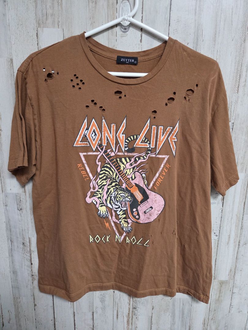 BROWN ZUTTER ROCK N ROLL TEE, LADIES S