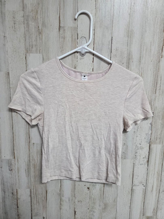 CREAM YOGALICIOUS RIBBED CROP TOP, LADIES S