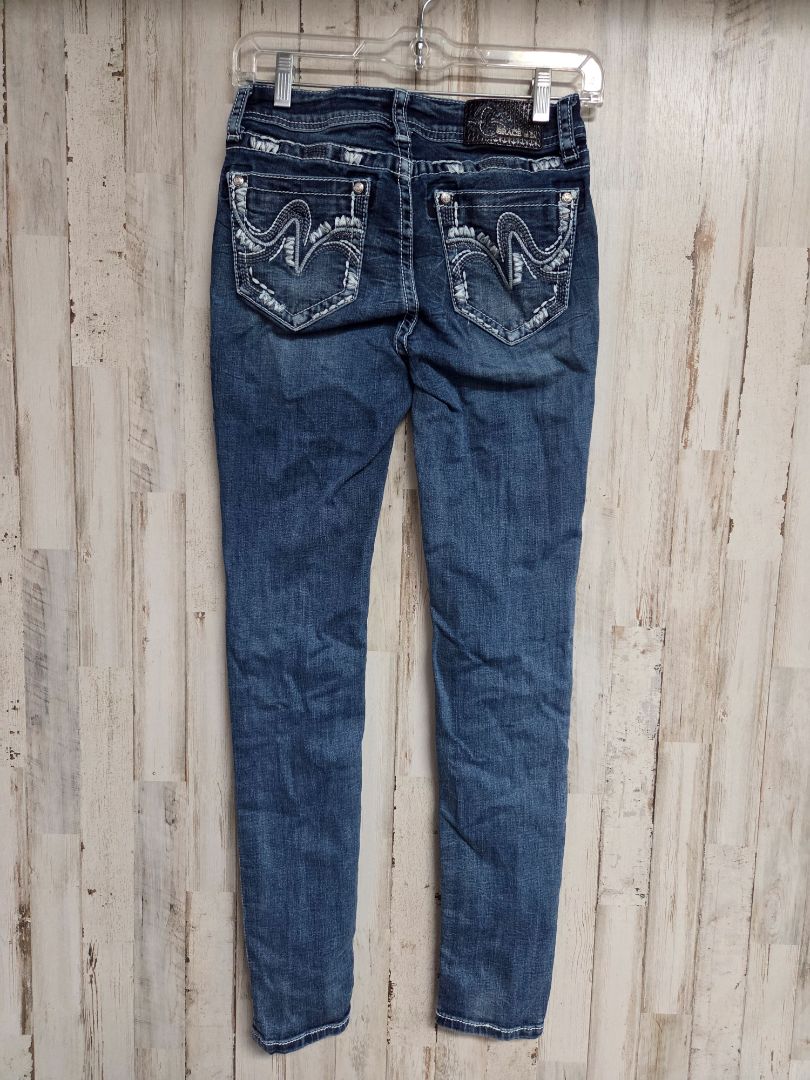 DENIM GRACE IN LA SZ25 EMBROIDERED SKINNIES, LADIES S