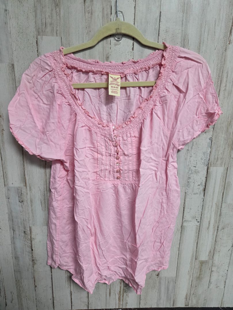 PINK FADED GLORY BUTTON TOP, LADIES M