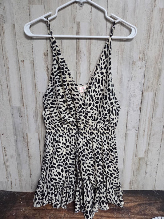 CREAM/BLACK LUXXEL CHEETAH MINI DRESS, LADIES M