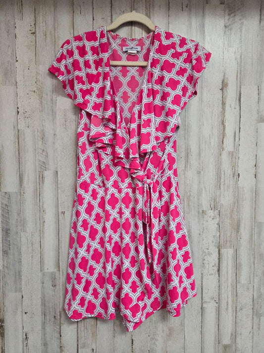 PINK PERFECTLY PRISCILLA PRINTED RUFFLE TANK, LADIES 1X