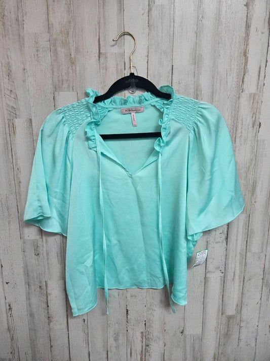 TEAL BCBG SMOCK TIE TOP, LADIES M