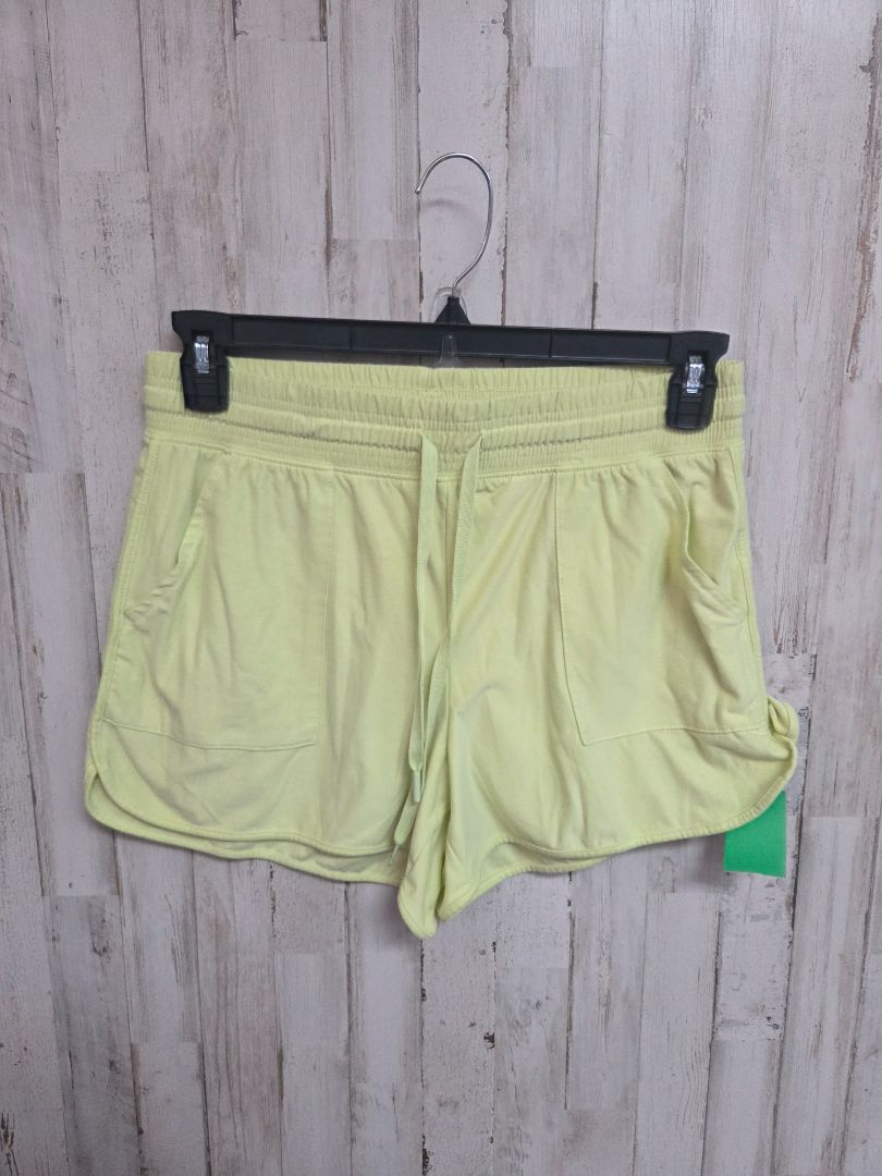 YELLOW ATHLETIC WORKS DRAWSTRING SHORTS, LADIES M
