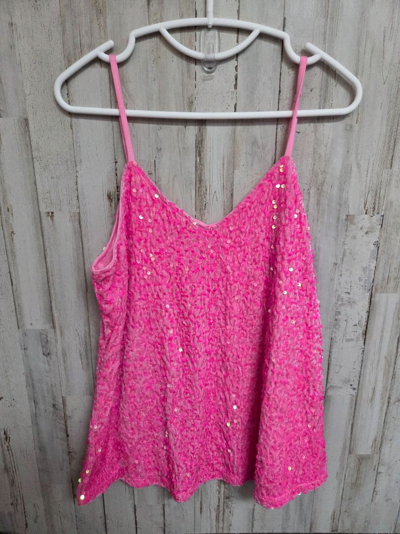 PINK  SEQUIN TANK, LADIES L