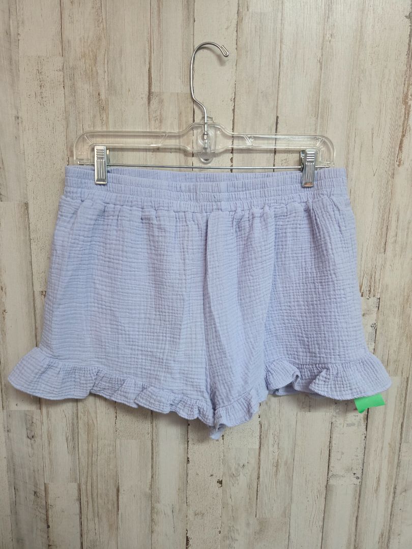 BLUE NEW IN MUSLIN RUFFLE SHORT, LADIES L