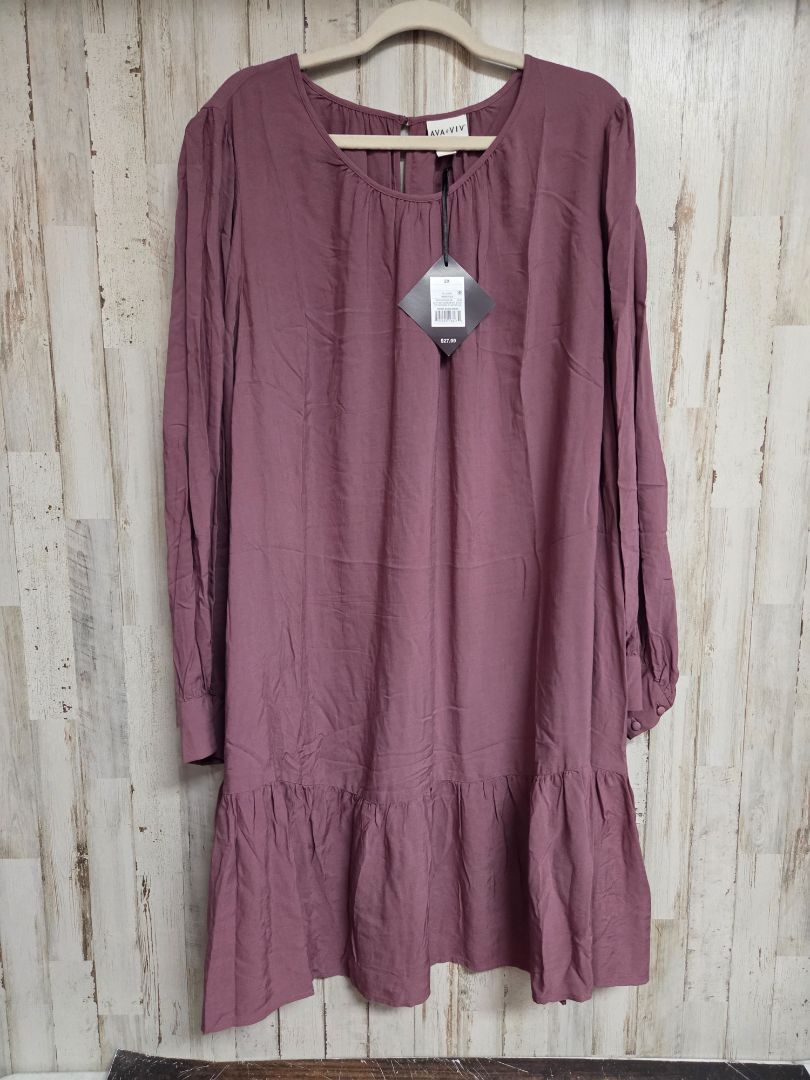 PURPLE AVA + VIV NEW RUFFLE DRESS, LADIES 2X