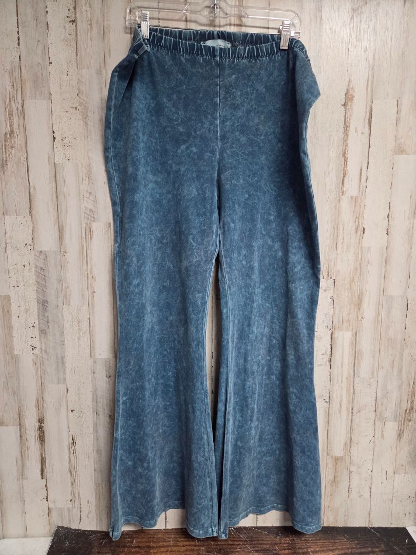 BLUE CHATOYANT ACID WASH FLARES, LADIES 3X