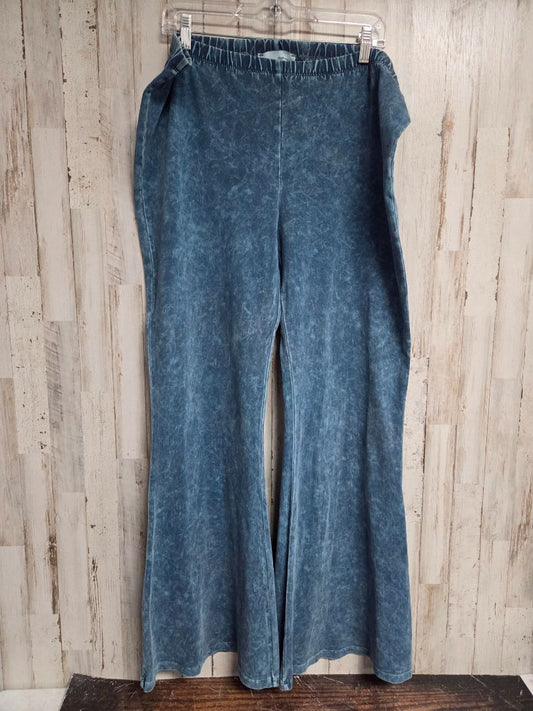 BLUE CHATOYANT ACID WASH FLARES, LADIES 3X