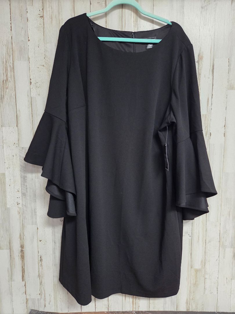 BLACK JESSICA HOWARD NEW BELL SLEEVE DRESS, LADIES 3X