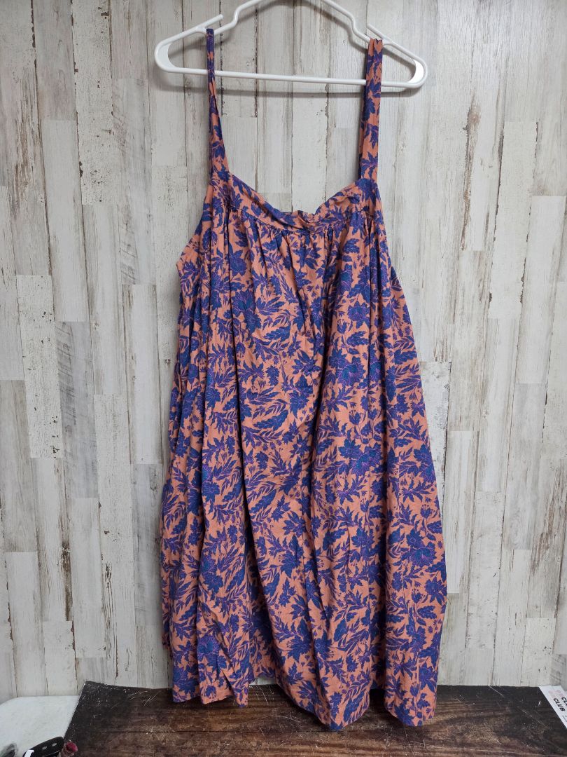BLUE UNIVERSAL THREAD FLORAL TANK DRESS, LADIES 3X
