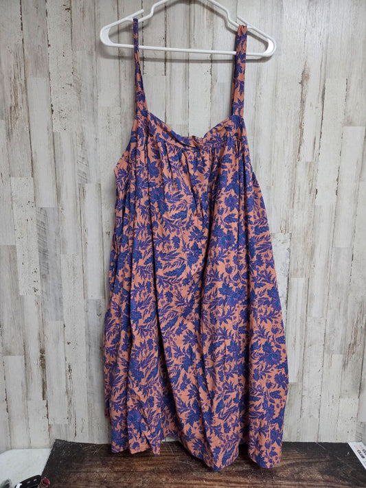 BLUE UNIVERSAL THREAD FLORAL TANK DRESS, LADIES 3X
