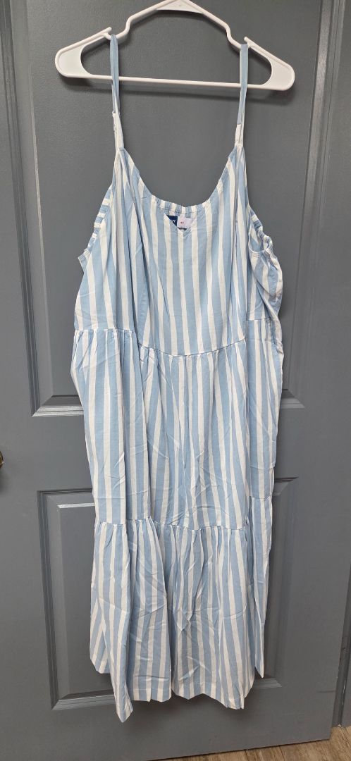 BLUE OLD NAVY STRIPED CAMI MAXI, LADIES 4X