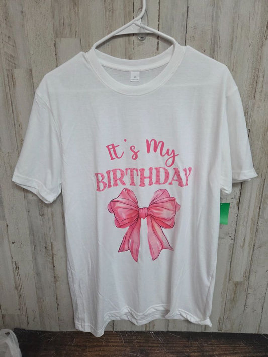 WHITE  BIRTHDAY TEE, LADIES M