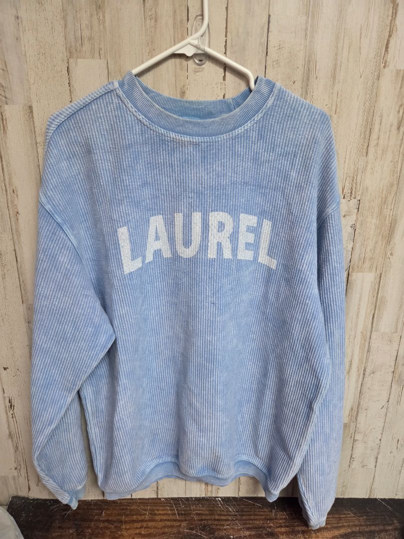 BLUE CORDED CREW LAUREL SWEATSHIRT, LADIES S