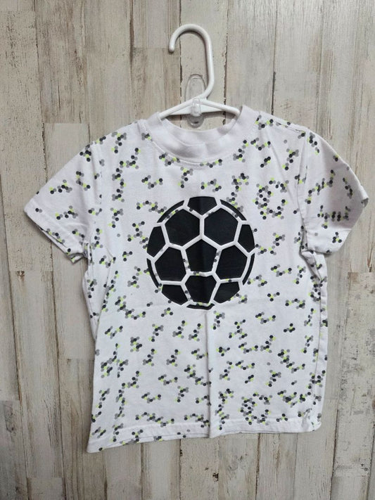 WHITE XERSION SOCCER BALL TEE, BOY 4/5