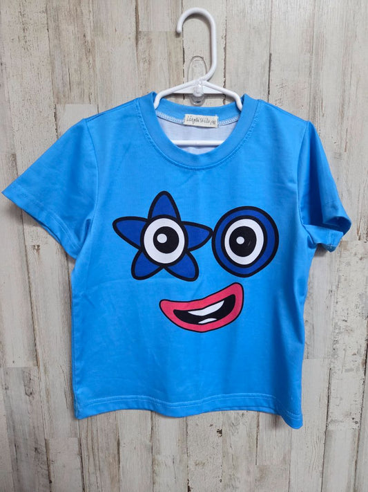 BLUE LINGQISHIZU FUNNY FACE TEE, BOY 6/7