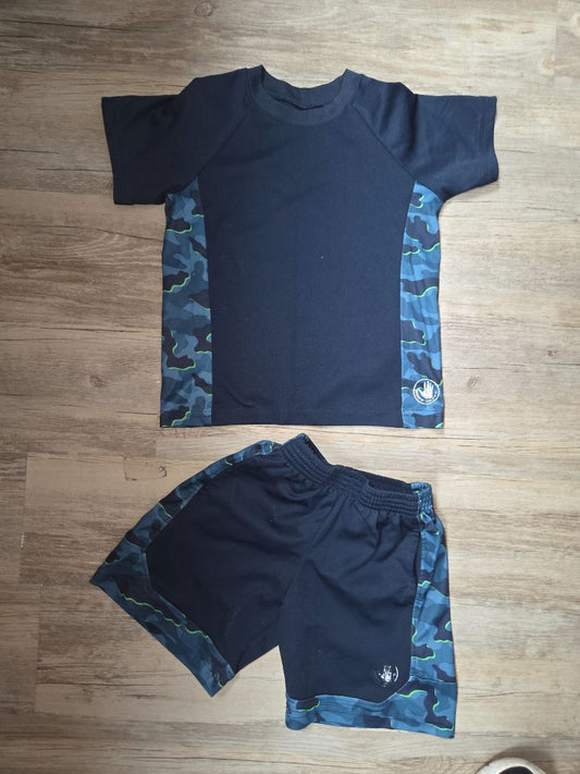 NAVY/TEAL BODY GLOVE CAMO ATHLETIC SET, BOY 3T
