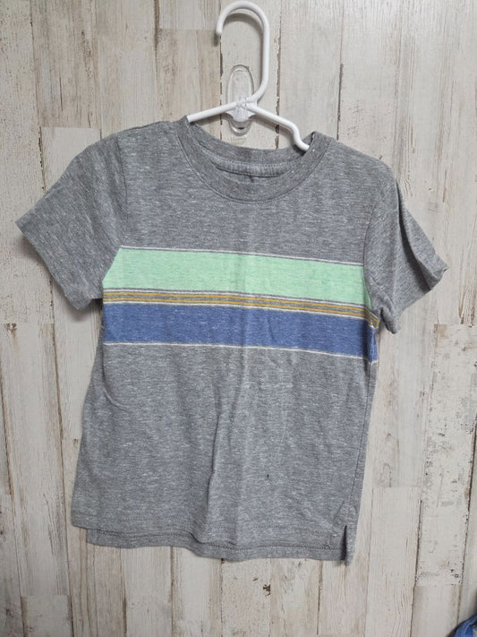 GREY OKIE DOKIE STRIPED TEE, BOY 4T