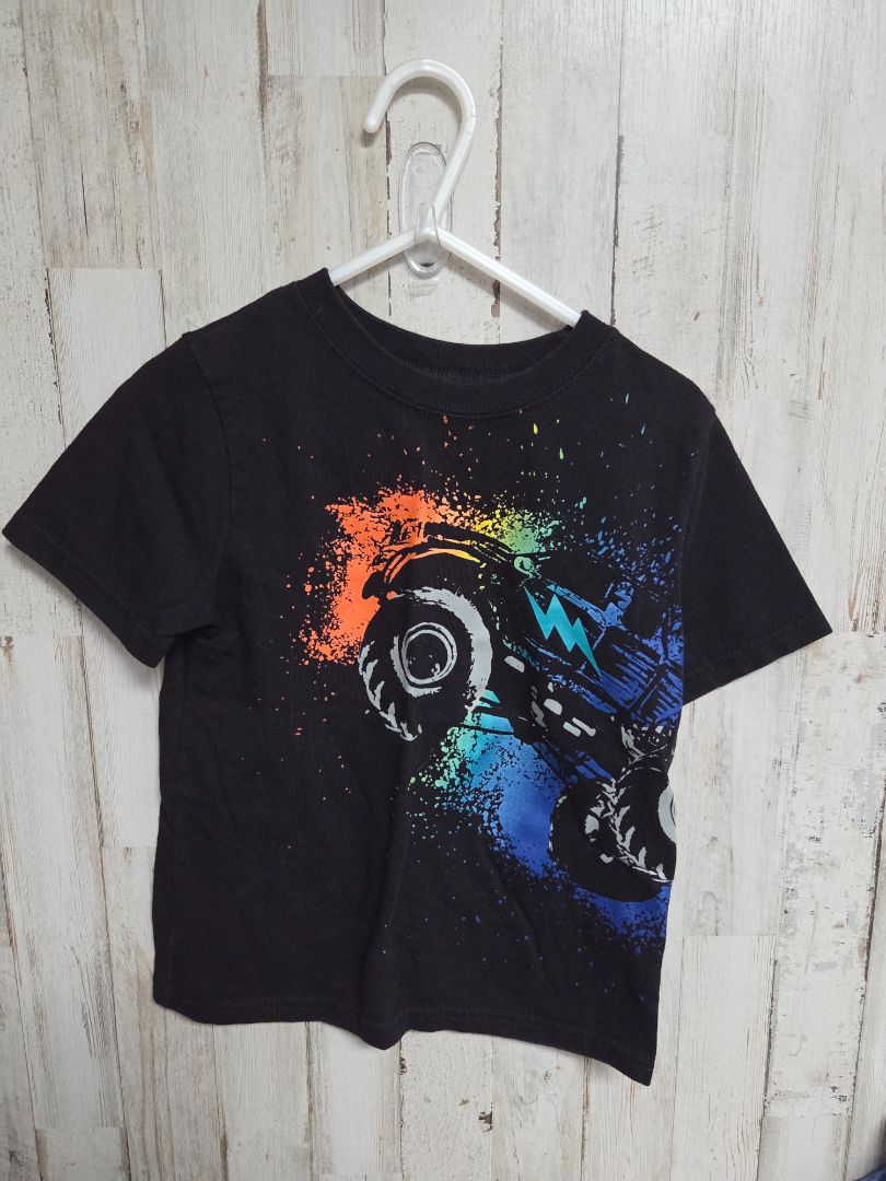 BLACK GARANIMALS MONSTER TRUCK TEE, BOY 4T