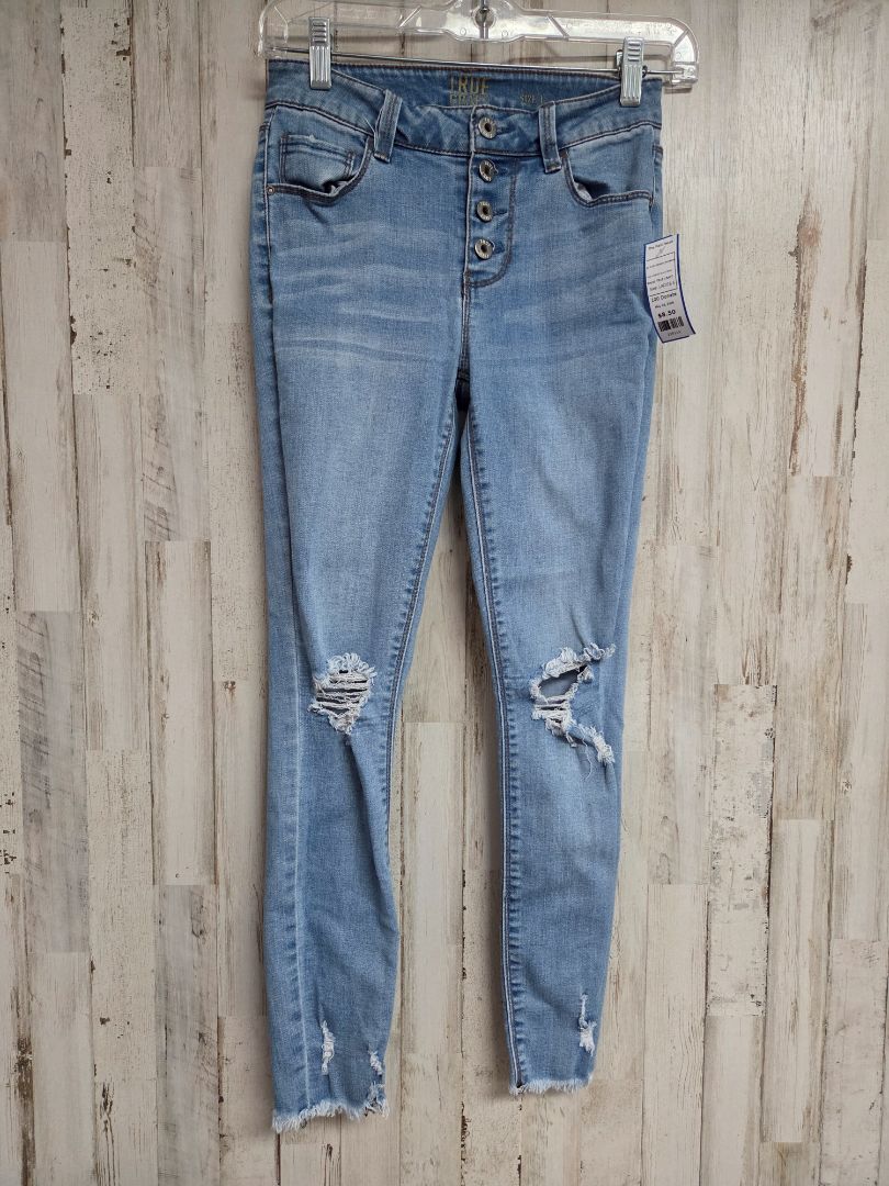 DENIM TRUE CRAFT SZ 1 BUTTON FLY SKINNIES, LADIES S