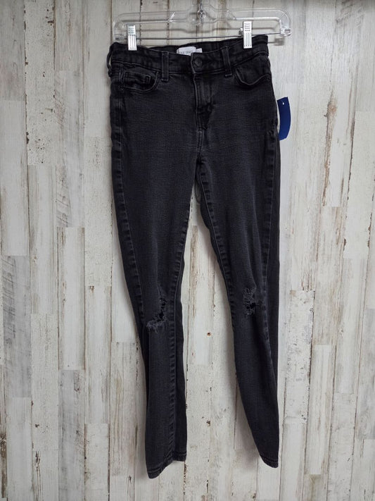 WASHED BLACK DENIM TRUE CRAFT SZ 3 DISTRESSED SKINNIES, LADIES S