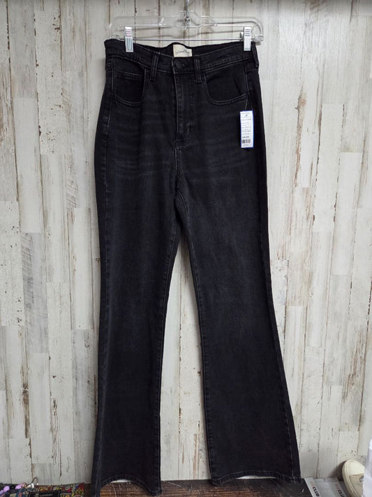 BLACK UNIVERSAL THREAD 6R WIDE LEG JEANS, LADIES M