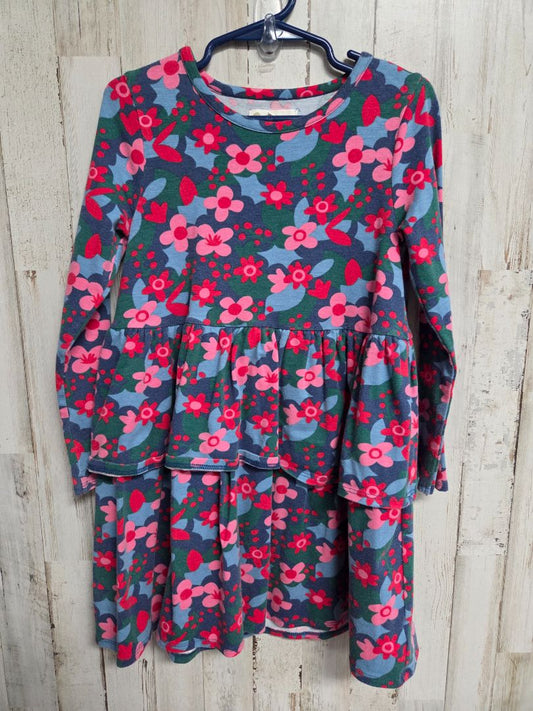 NAVY TUCKER TATE FLORAL TIER DRESS, GIRL 5T