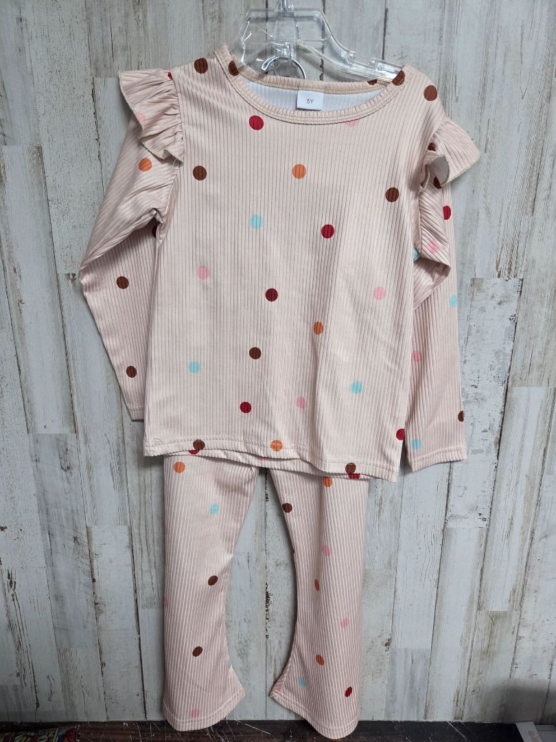 TAN BOUTIQUE RIBBED DOT SET, GIRL 5