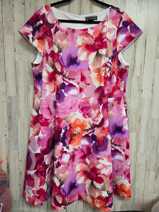 PINK/PURPLE JESSICA HOWARD SZ20 FLORAL POCKET DRESS, LADIES 2X