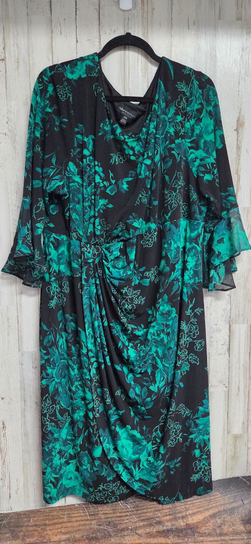 BLACK CONNECTED SZ22 FLORAL DRESS, LADIES 3X